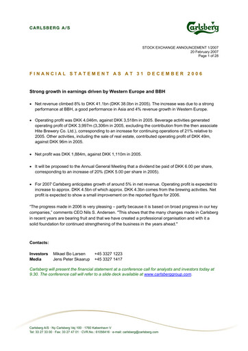 Thumbnail Carlsberg Financial Statement 2006