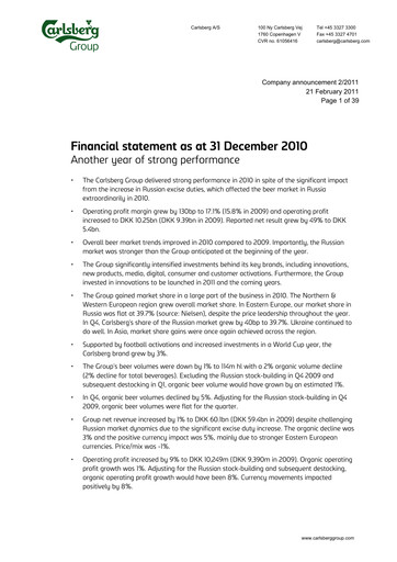 Thumbnail Carlsberg Financial Statement 2010