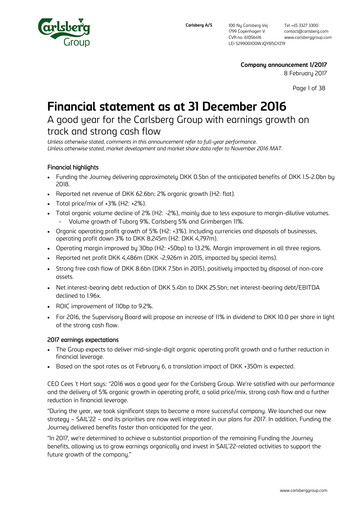 Thumbnail Carlsberg Financial Statement 2016
