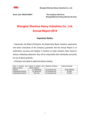 Vorschaubild ZPMC (Shanghai Zhenhua Heavy Industries) Jahresbericht 2014