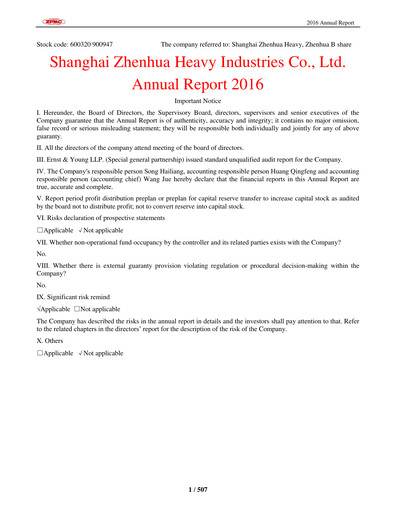 Vorschaubild ZPMC (Shanghai Zhenhua Heavy Industries) Jahresbericht 2016