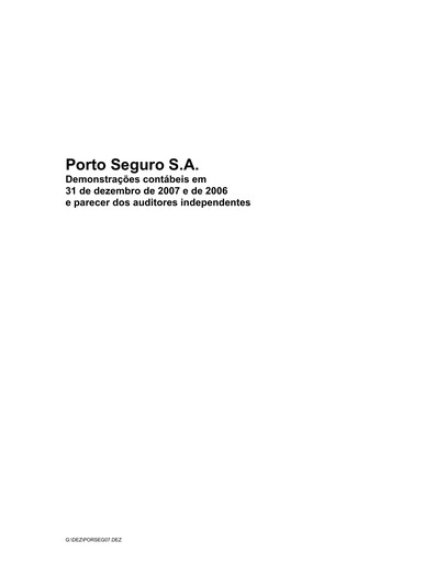 Thumbnail Porto Seguro Financial Statement 2007
