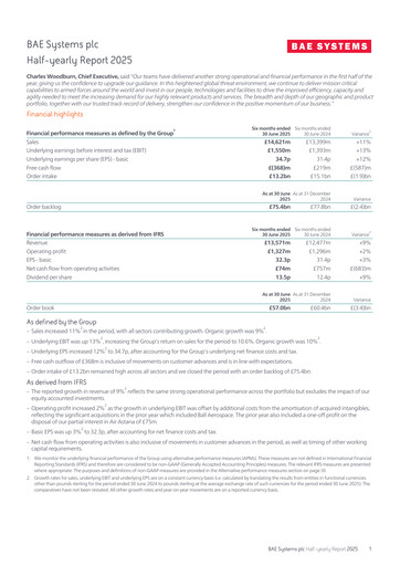 Thumbnail BAE Systems
 Half-year Report 2025