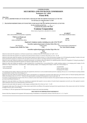 Thumbnail Centene Annual Report 2023