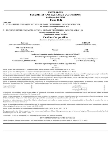 Thumbnail Centene Annual Report 2025
