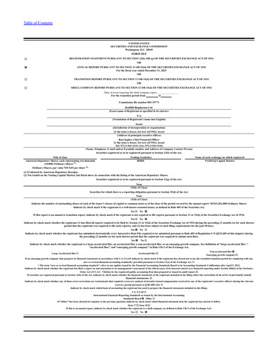 Miniature Redhill Biopharma Rapport annuel 2025