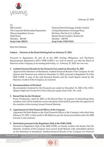 Thumbnail Vesuvius India
 Financial Statement 2022