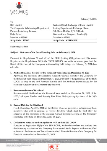 Thumbnail Vesuvius India
 Financial Statement 2023