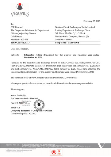 Thumbnail Vesuvius India
 Financial Statement 2024