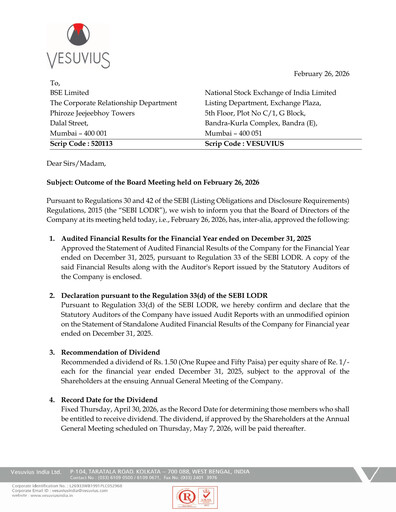 Thumbnail Vesuvius India
 Financial Statement 2025