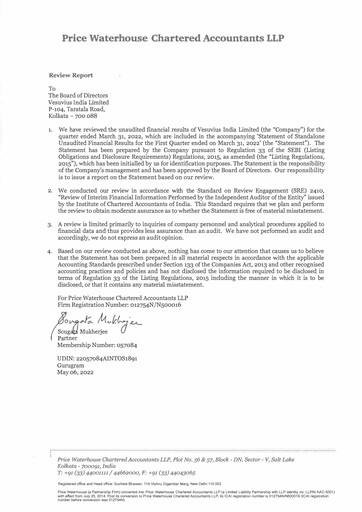 Thumbnail Vesuvius India
 Quarterly Report 2022-q1