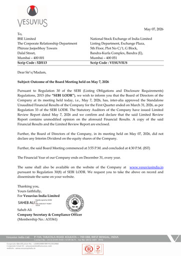 Thumbnail Vesuvius India
 Quarterly Report 2026-q1