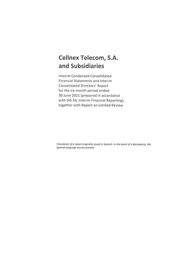 Thumbnail Cellnex Telecom
 Financial Statement 2021-h1