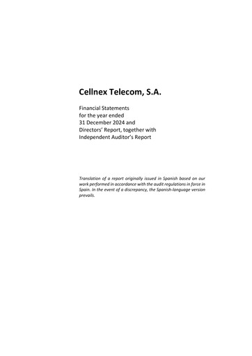 Thumbnail Cellnex Telecom
 Financial Statement 2024