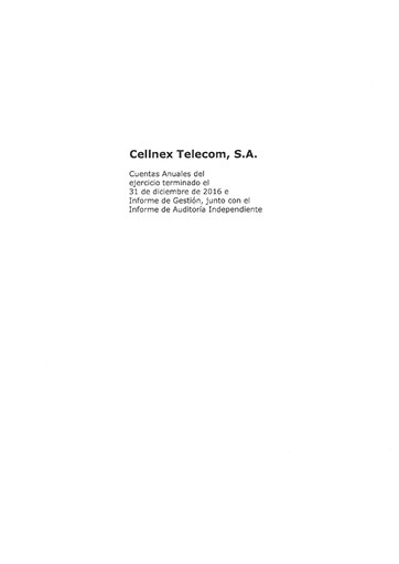 Miniature Cellnex Telecom
 Bilan financier 2016