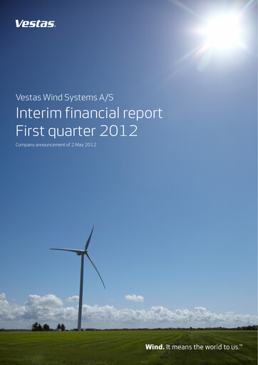 Miniature Vestas Wind Systems Rapport trimestriel 2012-q1