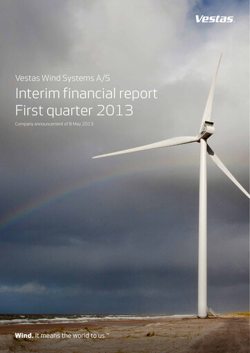 Miniature Vestas Wind Systems Rapport trimestriel 2013-q1