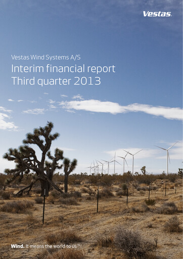 Miniature Vestas Wind Systems Rapport trimestriel 2013-q3
