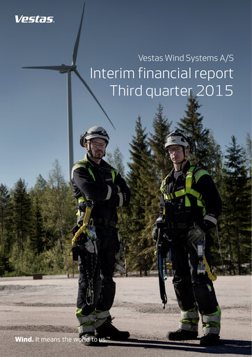 Miniature Vestas Wind Systems Rapport trimestriel 2015-q3