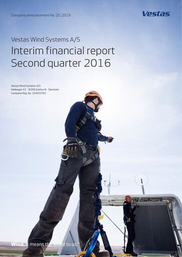 Miniature Vestas Wind Systems Rapport trimestriel 2016-q2