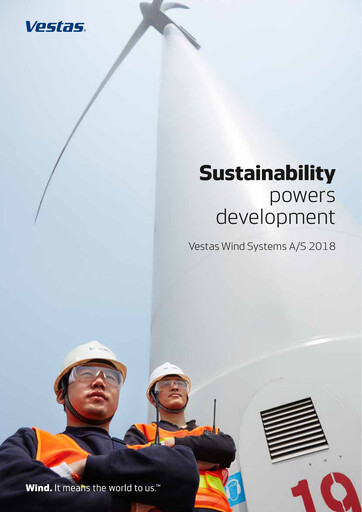Thumbnail Vestas Wind Systems Sustainability Report 2018
