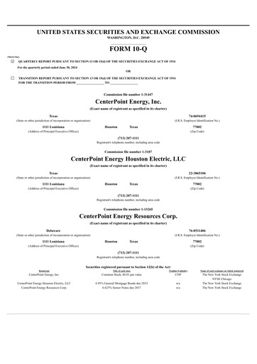 Vorschaubild CenterPoint Energy
 Quartalsbericht 2024-q2