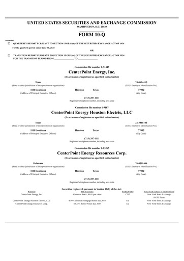Vorschaubild CenterPoint Energy
 Quartalsbericht 2025-q2