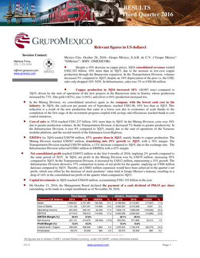 Thumbnail Grupo México
 Quarterly Report 2016-q3