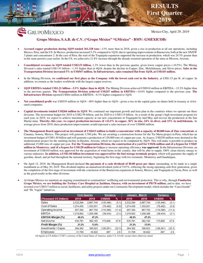 Thumbnail Grupo México
 Quarterly Report 2019-q1