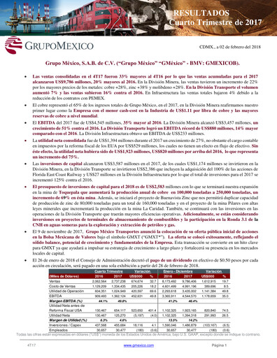 Thumbnail Grupo México
 Quarterly Report 2017-q4