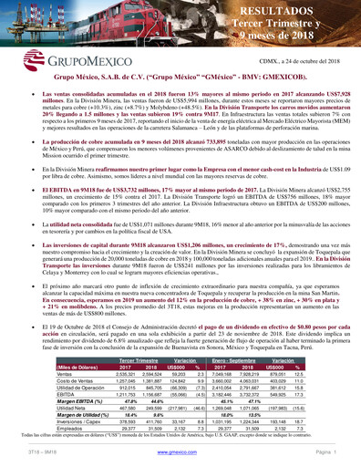 Thumbnail Grupo México
 Quarterly Report 2018-q3