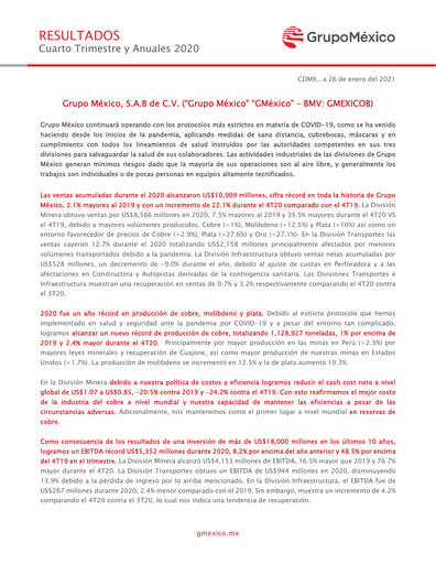 Thumbnail Grupo México
 Quarterly Report 2020-q4