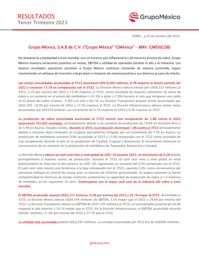 Vorschaubild Grupo México
 Quartalsbericht 2023-q3