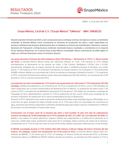 Vorschaubild Grupo México
 Quartalsbericht 2024-q1