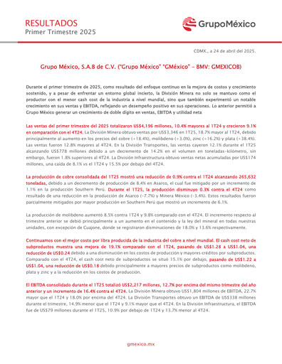 Vorschaubild Grupo México
 Quartalsbericht 2025-q1