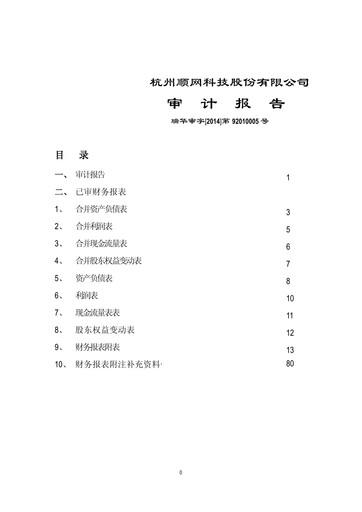 Thumbnail Hangzhou Shunwang Technology Financial Statement 2013