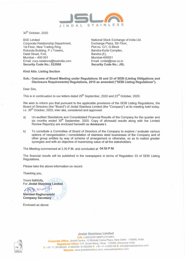 Vorschaubild Jindal Stainless Quartalsbericht 2020-q2