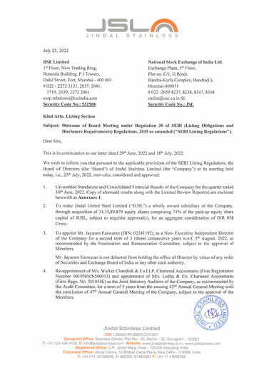 Vorschaubild Jindal Stainless Quartalsbericht 2022-q1