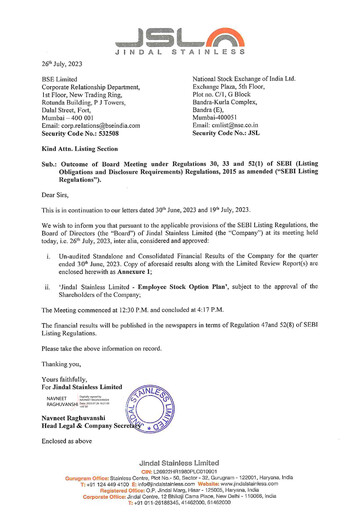 Vorschaubild Jindal Stainless Quartalsbericht 2023-q1