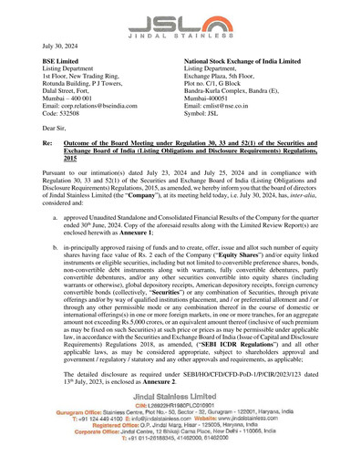 Vorschaubild Jindal Stainless Quartalsbericht 2024-q1