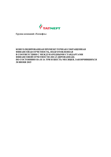 Thumbnail Tatneft Half-year Report 2015-h1