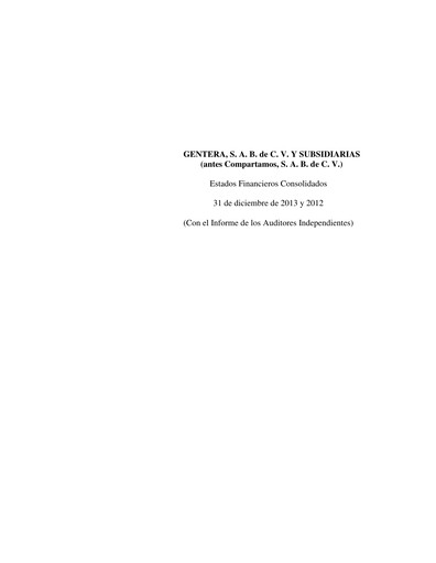 Thumbnail Gentera, S.A.B. de C.V. Financial Statement 2013