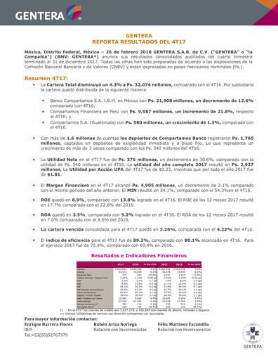 Vorschaubild Gentera, S.A.B. de C.V. Quartalsbericht 2017-q4