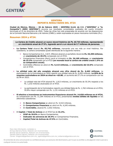 Thumbnail Gentera, S.A.B. de C.V. Quarterly Report 2024-q4