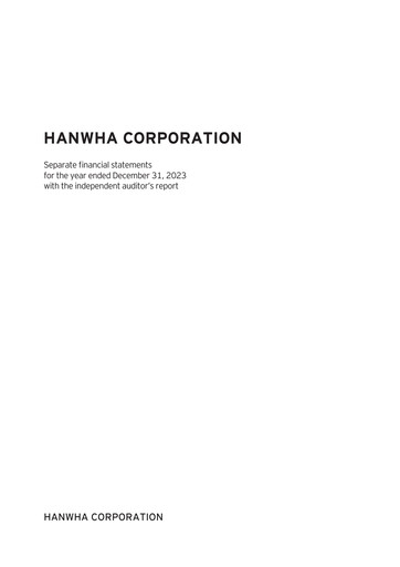 Thumbnail Hanwha Corporation Financial Statement 2023