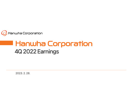 Miniature Hanwha Corporation Rapport trimestriel 2022-q4