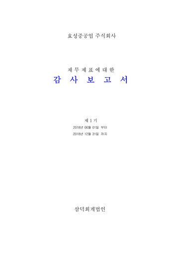 Thumbnail Hyosung Heavy Industries Corporation Financial Statement 2018