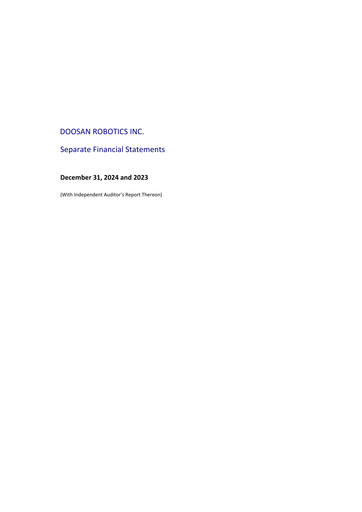 Thumbnail Doosan Robotics Financial Statement 2024