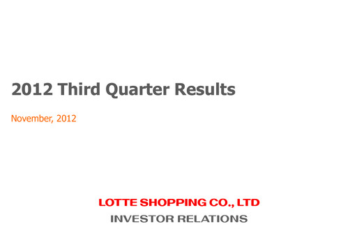 Thumbnail Lotte Shopping Quarterly Report 2012-q3
