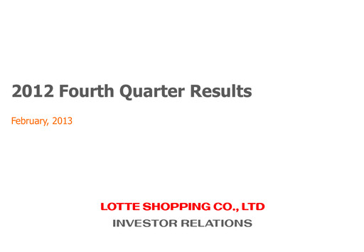 Thumbnail Lotte Shopping Quarterly Report 2012-q4